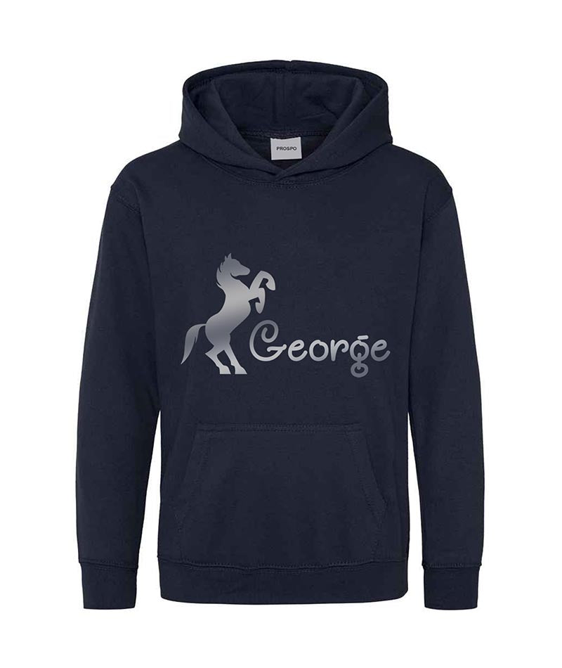 Personalised Equestrian Glitter Hoodie Custom Printed Name Girls Hoodies Jumper