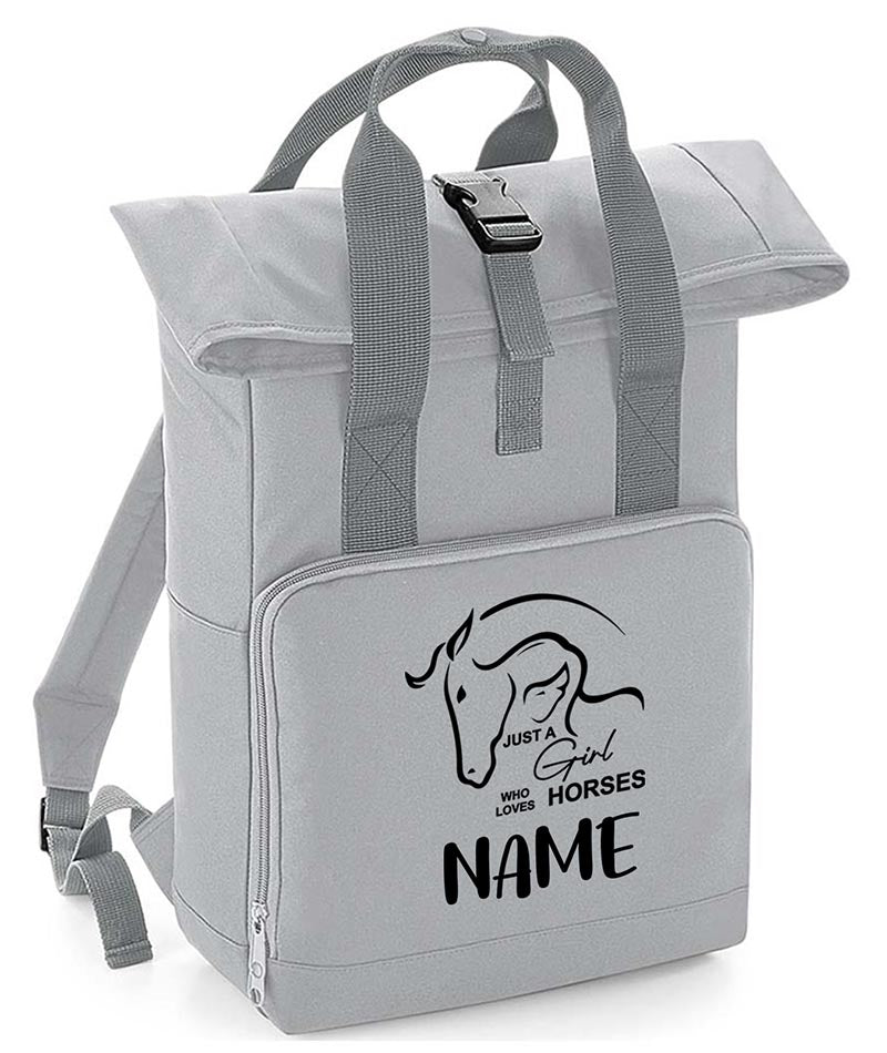 Personalised  Equestrian Backpack with Your Name Twin Handle Roll-Top Backpack