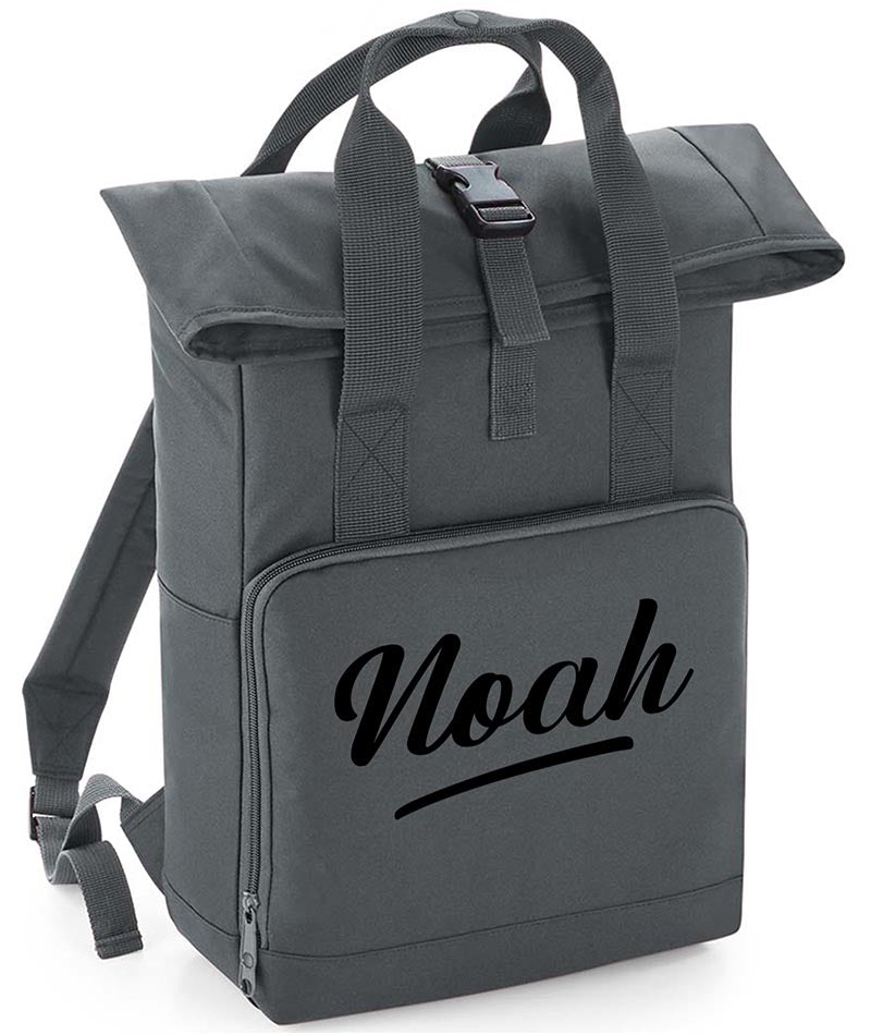 Personalised with Your Name Twin Handle Roll-Top Backpack