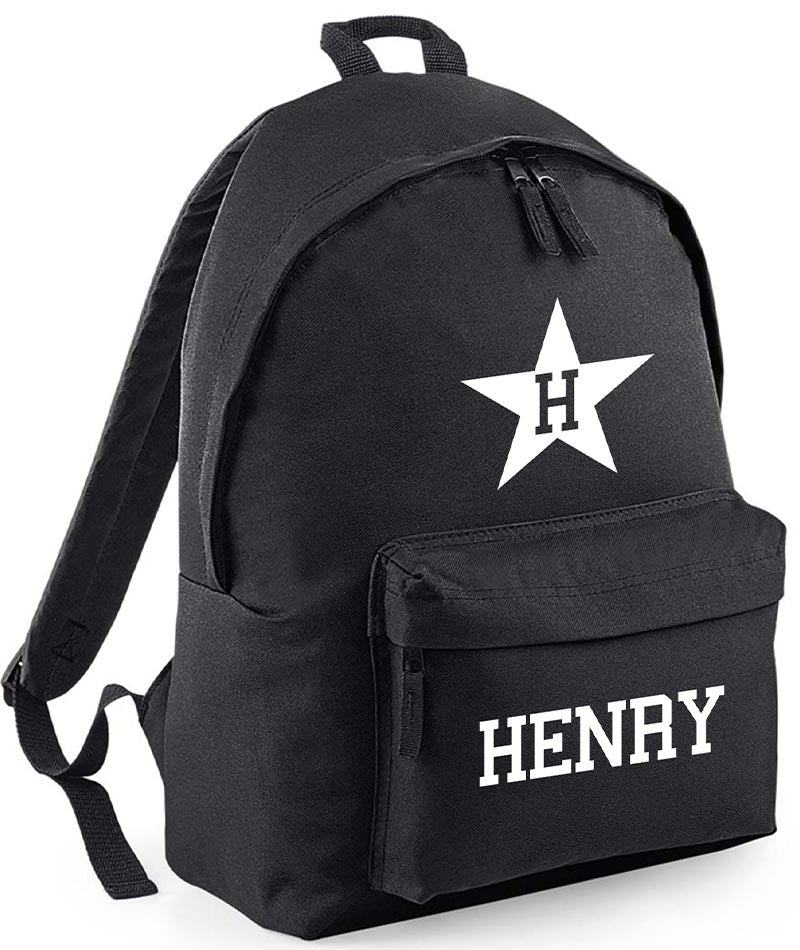 Personalised School Backpack Star Bag Any Name Text Kids PE Kit Girls Boys Gift