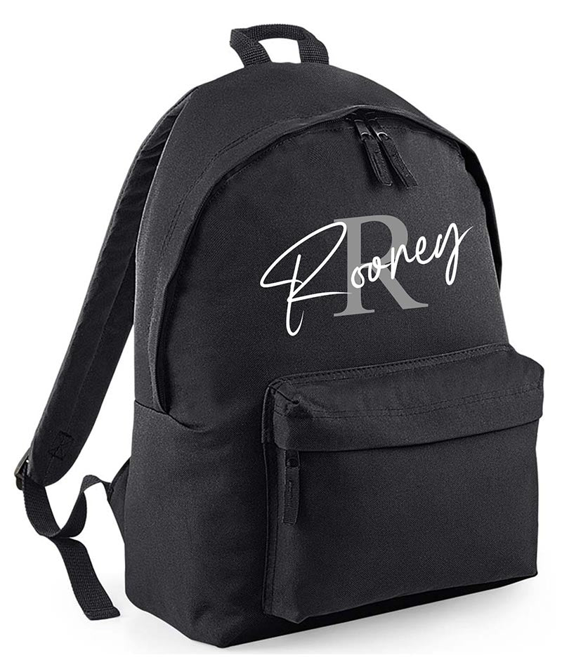 Personalised School Backpack Bag Initial Any Name Text Kids PE Kit Girls Boys Gift