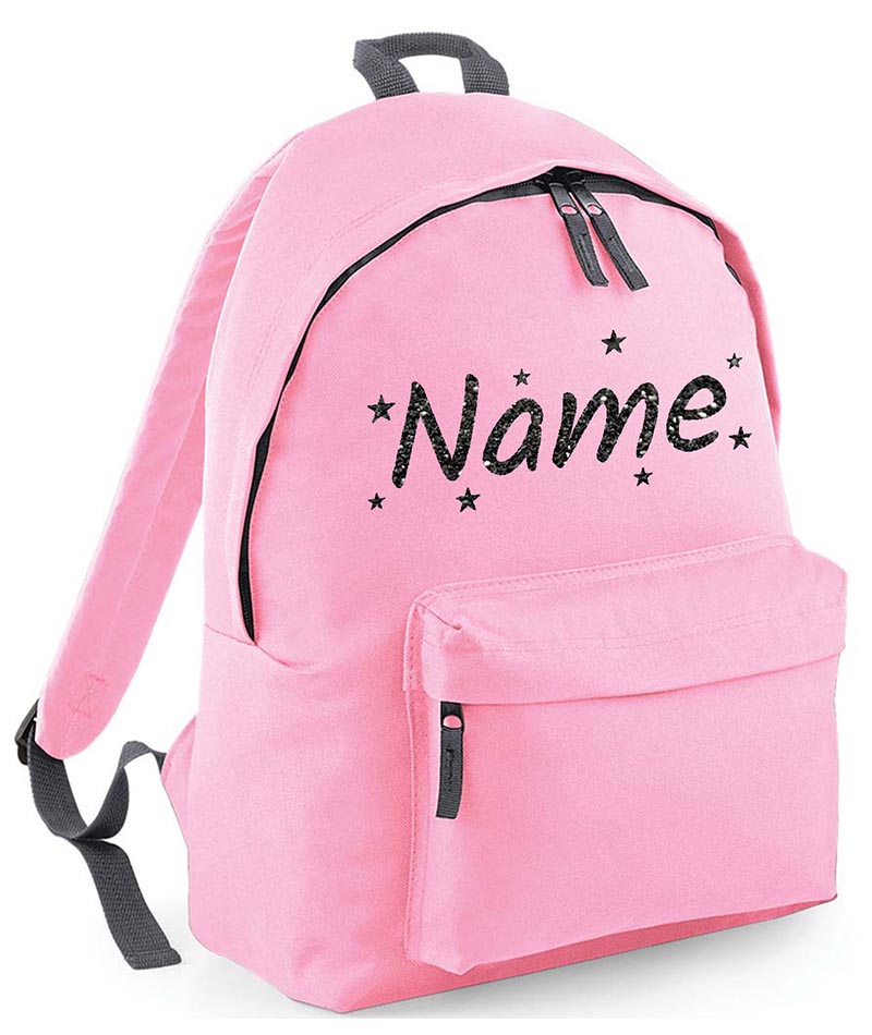 Personalised School Backpack Bag Stars Any Name Text Kids PE Kit Girls Boys Gift