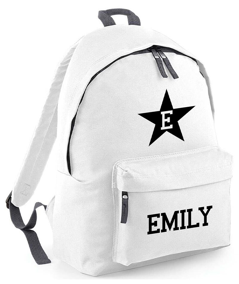 Personalised School Backpack Star Bag Any Name Text Kids PE Kit Girls Boys Gift