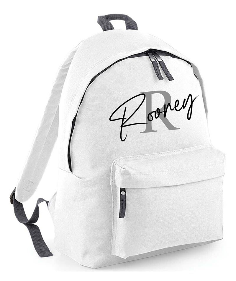 Personalised School Backpack Bag Initial Any Name Text Kids PE Kit Girls Boys Gift