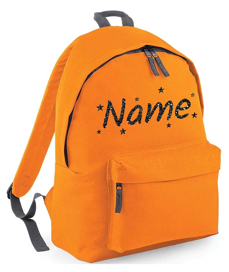 Personalised School Backpack Bag Stars Any Name Text Kids PE Kit Girls Boys Gift