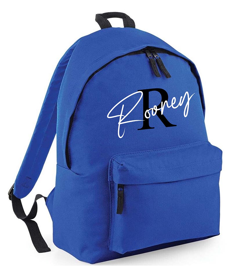 Personalised School Backpack Bag Initial Any Name Text Kids PE Kit Girls Boys Gift