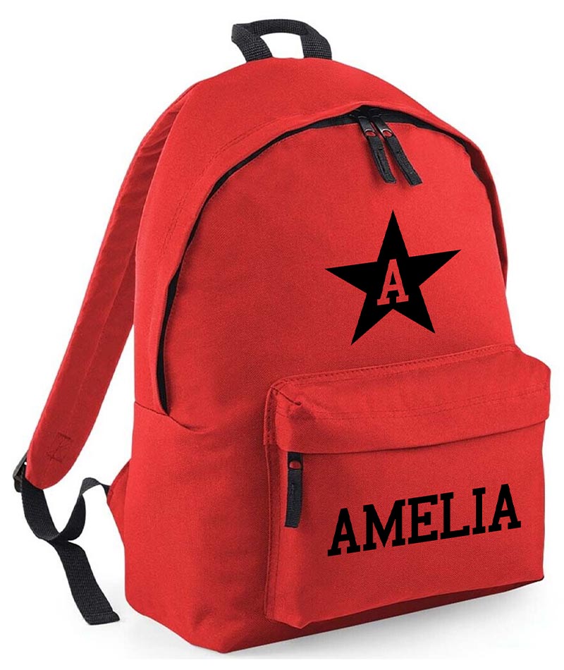 Personalised School Backpack Star Bag Any Name Text Kids PE Kit Girls Boys Gift