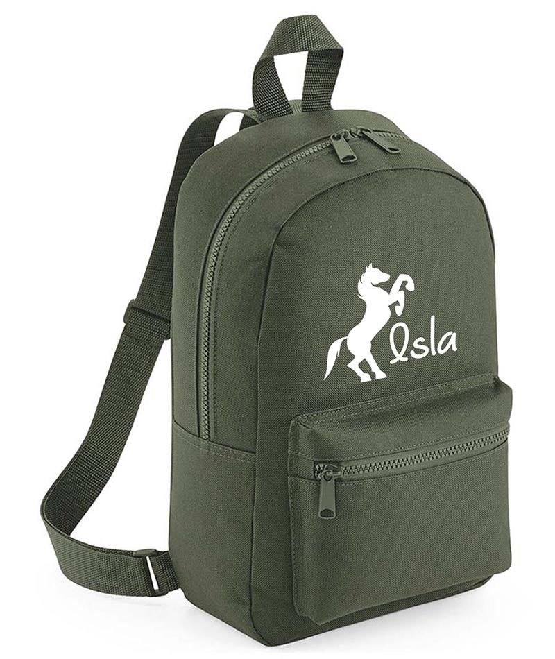 Personalised Girls Backpack Equestrian Bag Mini School PE Club Nursery Any Name Rucksack