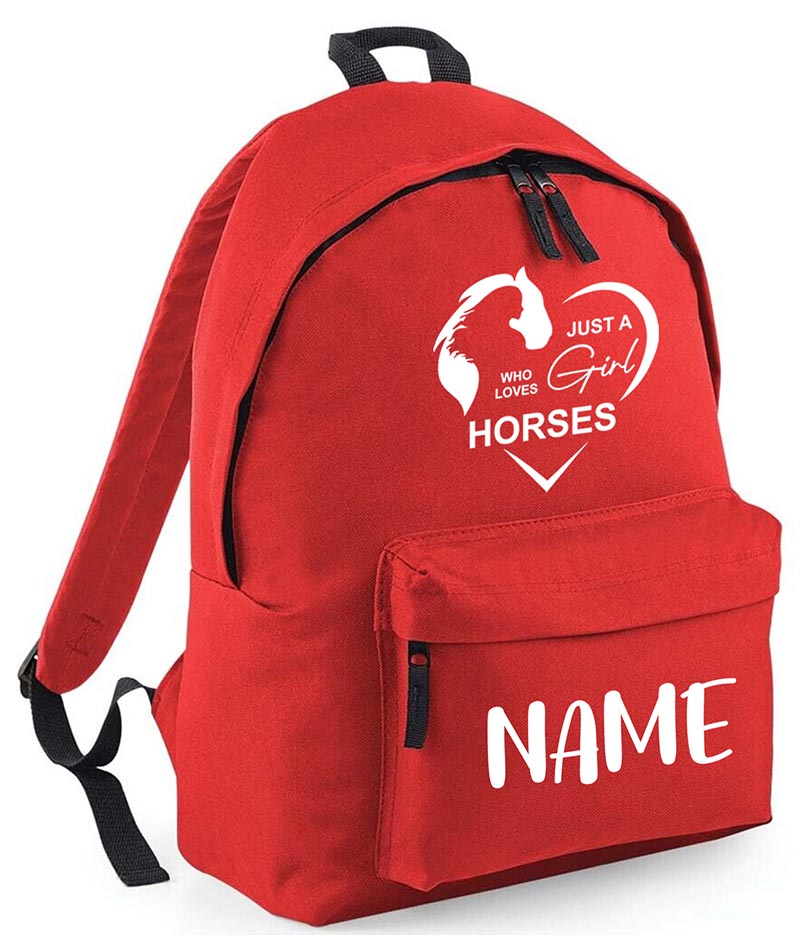 Personalised Equestrian School Backpack Bag Any Name Text Kids PE Kit Girls Boys Gift