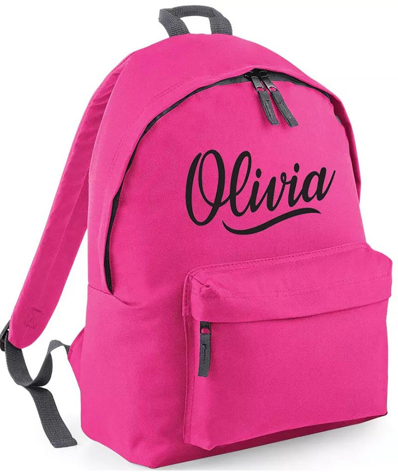 Personalised School Backpack Bags Kids Any Name Text Girls Boys Rucksack PE Kit