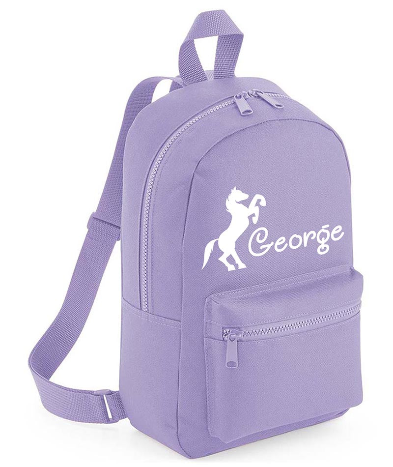 Personalised Girls Backpack Equestrian Bag Mini School PE Club Nursery Any Name Rucksack