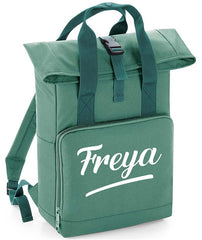 Personalised with Your Name Twin Handle Roll-Top Backpack