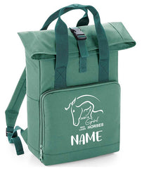 Personalised  Equestrian Backpack with Your Name Twin Handle Roll-Top Backpack