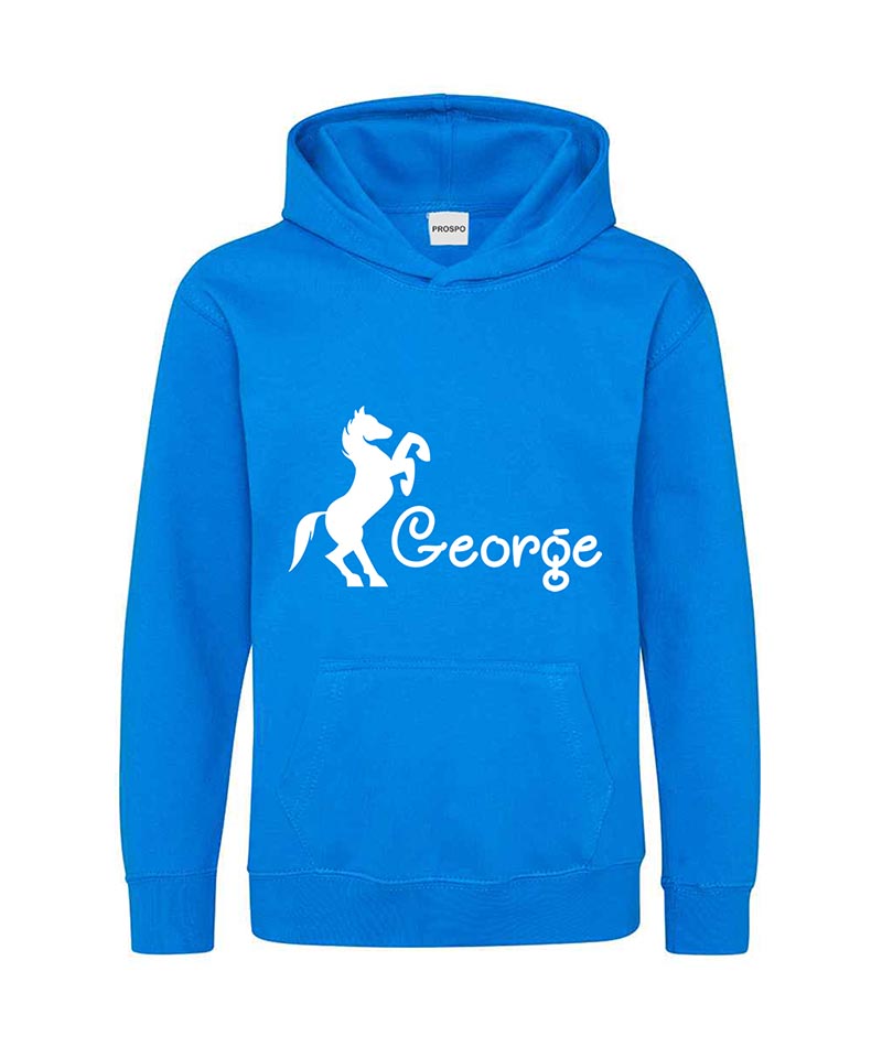 Personalised Equestrian Glitter Hoodie Custom Printed Name Girls Hoodies Jumper