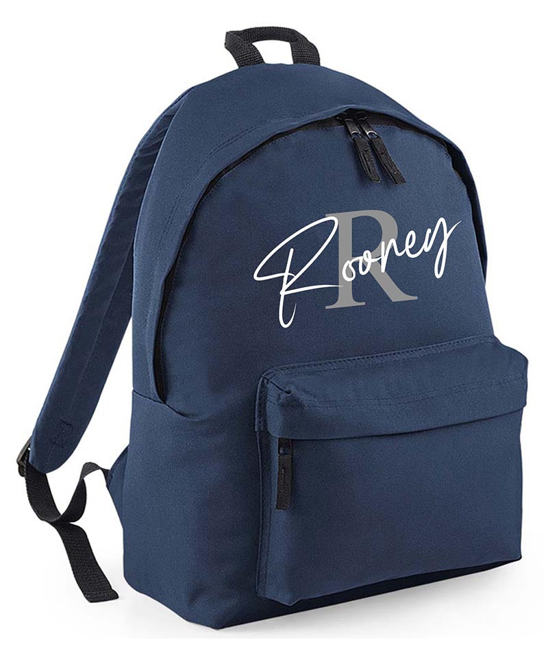 Personalised School Backpack Bag Initial Any Name Text Kids PE Kit Girls Boys Gift