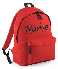 Personalised School Backpack Bag Stars Any Name Text Kids PE Kit Girls Boys Gift