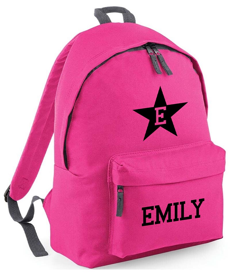 Personalised School Backpack Star Bag Any Name Text Kids PE Kit Girls Boys Gift