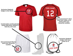 Children Personalised England Flag badge Sports Football Kits