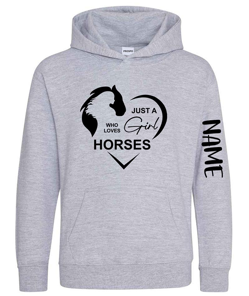 Personalised Equestrian Glitter Hoodie Custom Printed Name Girls Hoodies Jumper