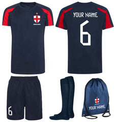 Childrens Personalised England Style Football Kits