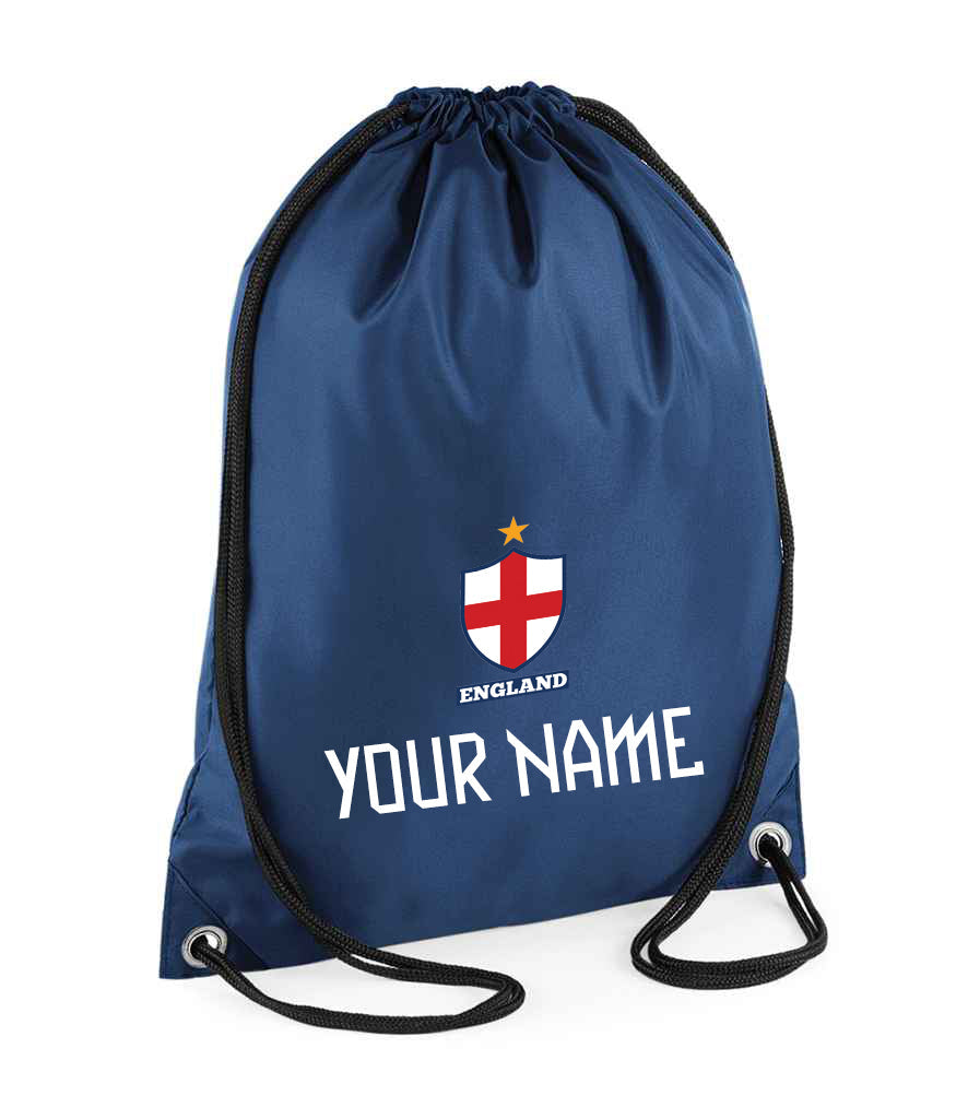 Childrens Personalised England Flag Badge Sports Football Kit Navy/Red