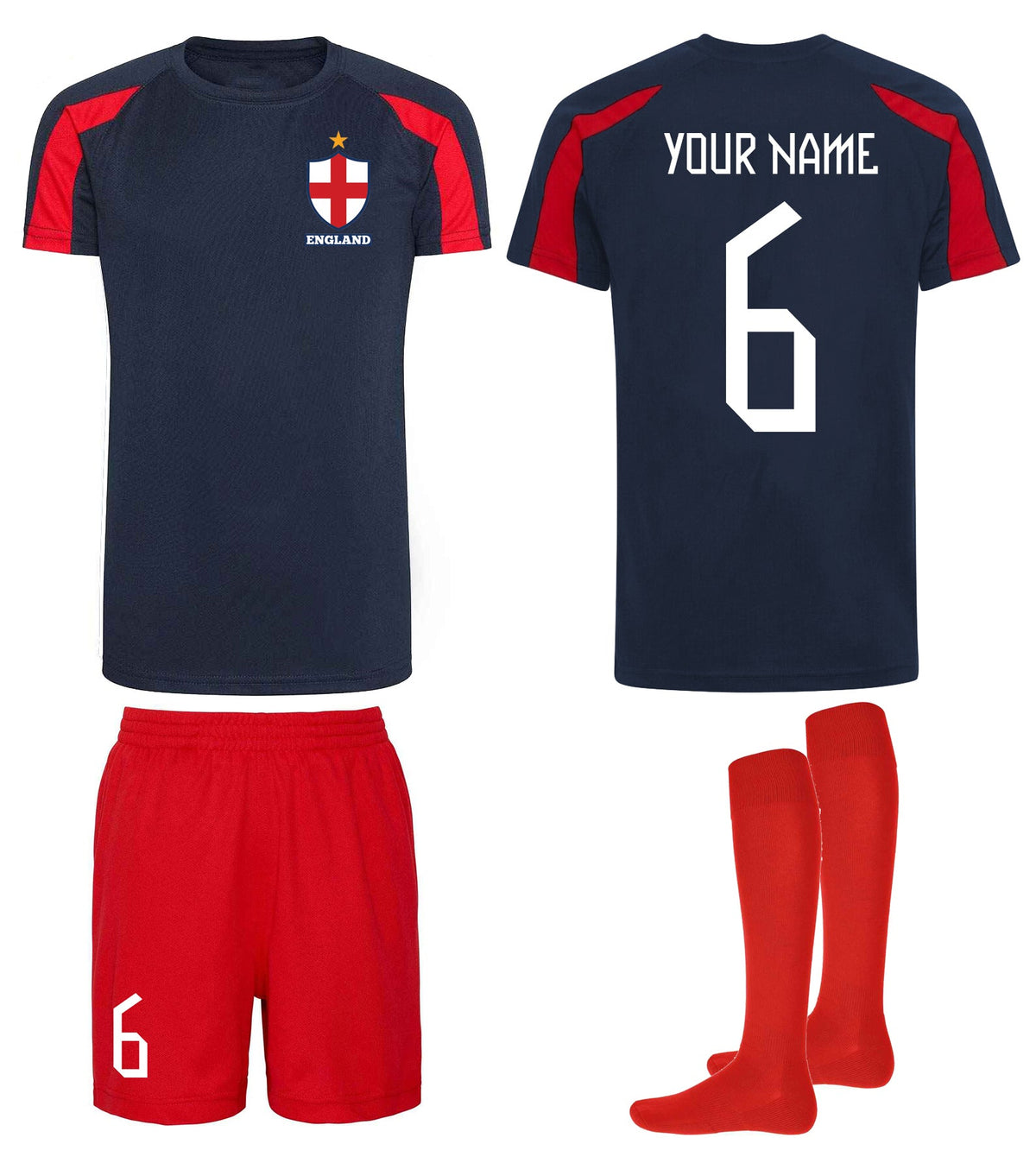 Childrens Personalised England Football Kit Kids Best Gift