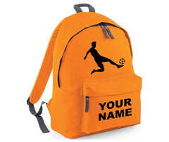 Personalised Football Player School Backpack Bag Kids Any Name Text Girls Boys Rucksack Casual and Travel Bag PE Kit