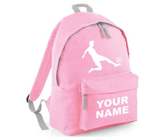 Personalised Football Player School Backpack Bag Kids Any Name Text Girls Boys Rucksack Casual and Travel Bag PE Kit