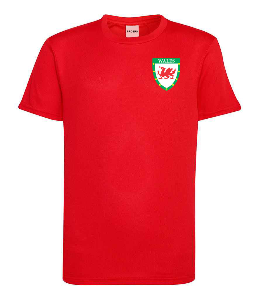 Personalised Wales Style Football Kits Customised Red & White Shirts and Shorts