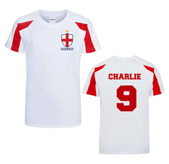 Children Personalised England Flag Badge Football Shirts