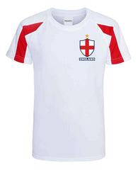 Children Personalised England Flag Badge Football Shirts