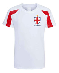 Children Personalised Kids England Flag Badge Style Away Football Kit