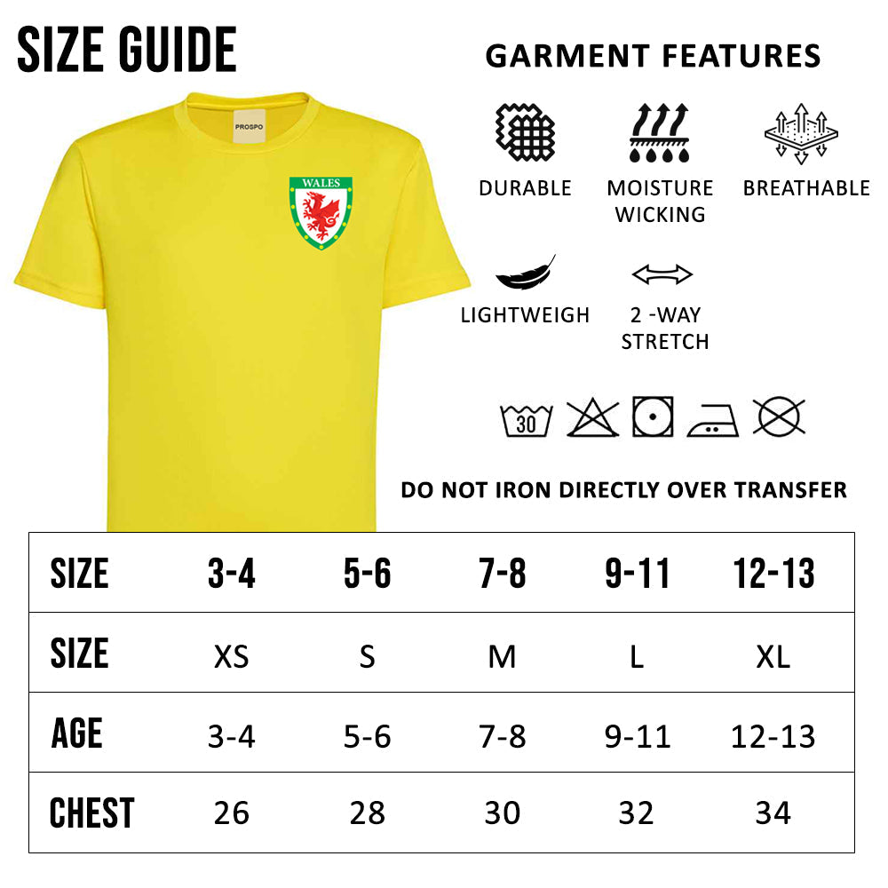 Personalised Wales Style Football Kits Yellow & Green Customised Shirts and Shorts