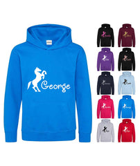 Personalised Equestrian Glitter Hoodie Custom Printed Name Girls Hoodies Jumper