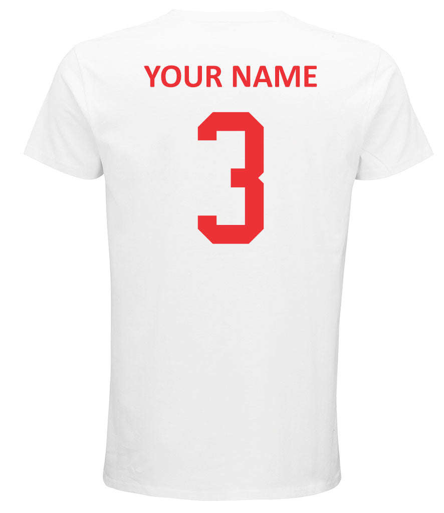 Personalised Wales Style Football Kits White & Red Customised Shirts and Shorts